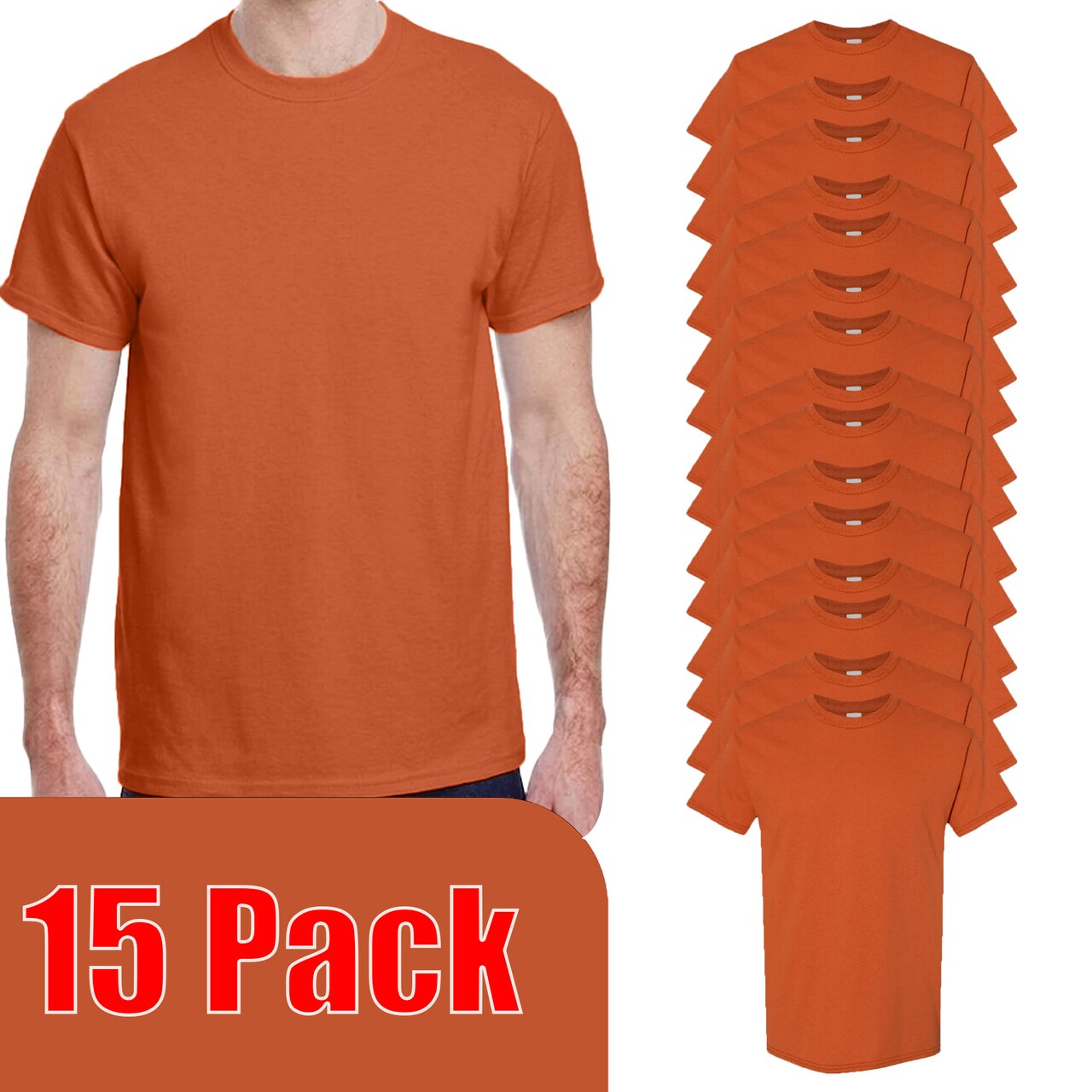 Gildan Adult's Heavy Cotton T-Shirt, Craft & DIY Blanks custom Crewneck Texas Orange shirt